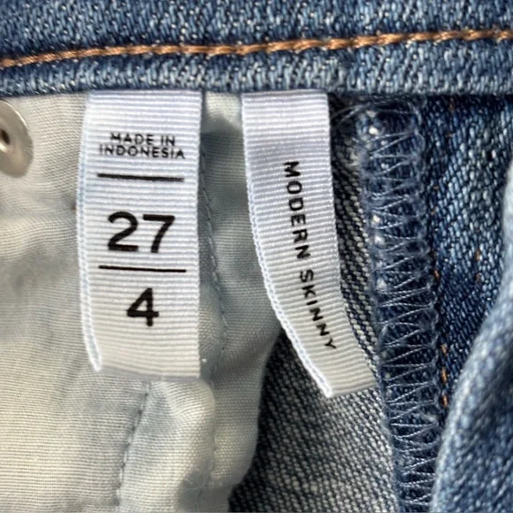 LOFT Tassel Hem Embroidered Boho Modern Skinny Ankle Jeans Size 27 / 4 - Picture 4 of 14